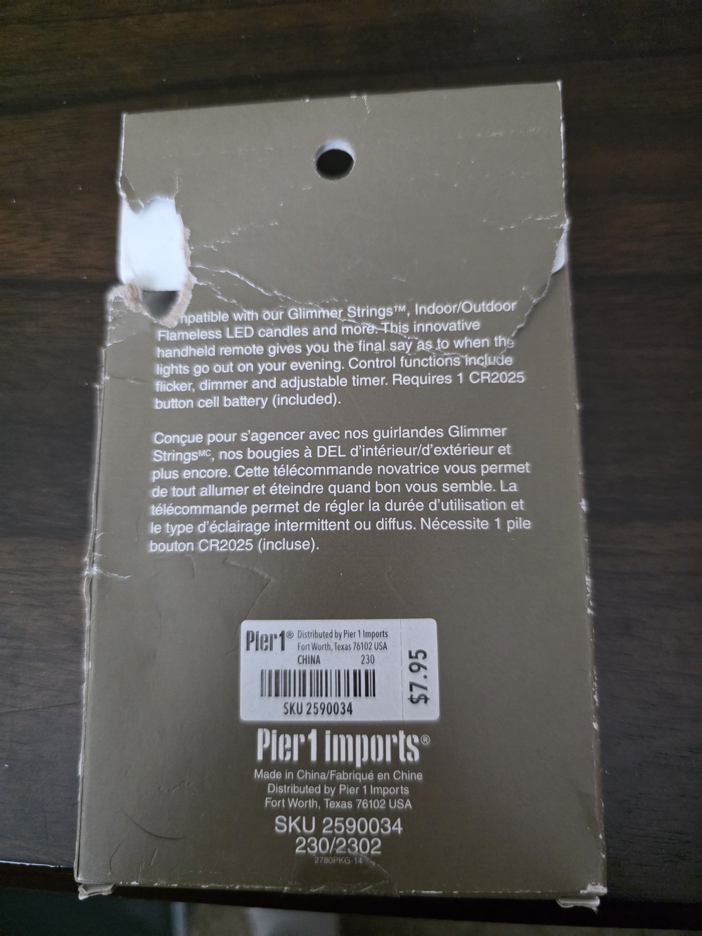 Pier 1 Imports Gold LED Remote Control Brand New In The Box - Picture 2 of 2